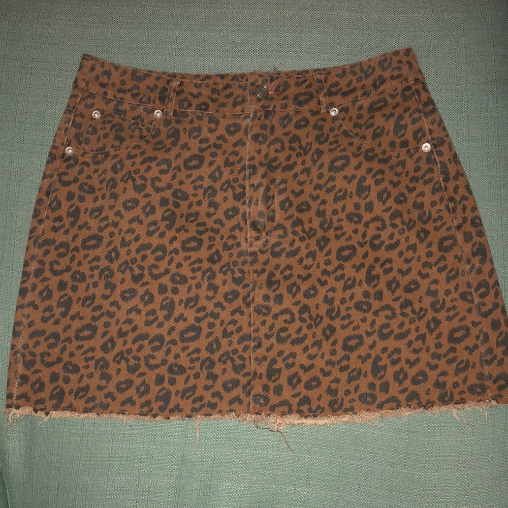 Cheetah Print Jean Skirt
